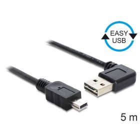   Delock 83381 USB 2.0 -A apa hajlított > USB 2.0 mini apa kábel 5 m