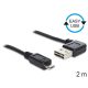 Delock 83383 EASY-USB 2.0 -A apa hajlított bal / jobb > USB 2.0 micro-B apa kábel, 2 m