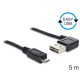 Delock 83385 EASY-USB 2.0 -A apa hajlított bal / jobb > USB 2.0 micro-B apa kábel, 5 m