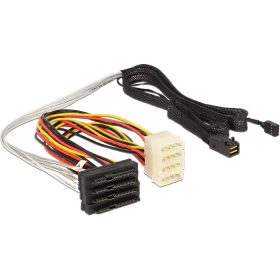   Delock Mini SAS HD x 4 SFF 8643 apa > 4 x SAS 29 Pin SFF 8482 anya kábel, 1 m