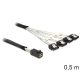 Delock Mini SAS HD x 4 SFF 8643 apa > 4 x SATA 7 Pin anya kábel, 0,5 m