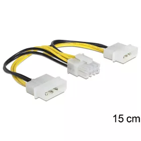   Delock 83410 tápkábel 8 pines EPS > 2 x 4 pines molex 15 cm
