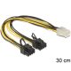 Delock 83433 PCI Express 6 pin female > 2 x 8 pin male 30 cm kábel
