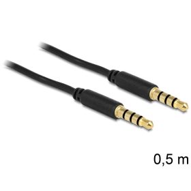   Delock kábel Audio 3.5mm férfi/férfi 4-pin fekete 0.5m (83434)