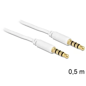   Delock 3,5 mm sztereó jack összekötőkábel fehér 0,5m (83439)