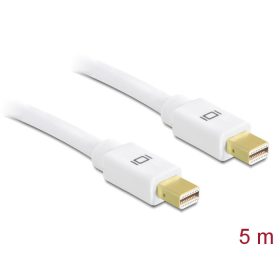 Delock 83456 mini Displayport male - male 5 m kábel, fehér