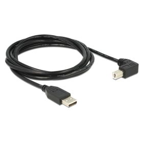   Delock USB-A -> USB-B (derékszögű) kábel 2m fekete (83528)