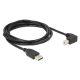 Delock USB-A -> USB-B (derékszögű) kábel 2m fekete (83528)