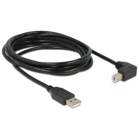   Delock USB2.0 kábel USB A dugó - USB B 90 dugó csatlakozókkal, 3m (83529)