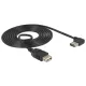 Delock EASY-USB toldó kábel EASY-USB2.0 "A" jobbra/balra 90 -s dugó és USB2.0 "A" aljzat csatlakozók