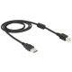 Delock USB A --> USB B kábel 1m fekete (83566)