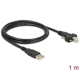   Delock Kábel USB 2.0 A típusú dugó > USB 2.0 B típusú dugó csavarokkal ellátott 1 m