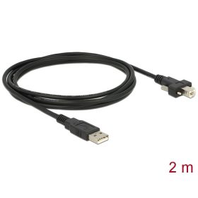   Delock Kábel USB 2.0 A típusú dugó > USB 2.0 B típusú dugó csavarokkal ellátott 2 m