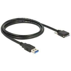   Delock 83597 USB 3.0 A típusú dugó > USB 3.0 Micro-B típusú dugó csavarokkal ellátott kábel 1m