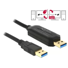   Delock 1,5 m hosszú Data Link + KM kapcsolós kábel USB 3.0 A típusú dugó > USB 3.0 A típusú dugó