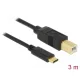 Delock USB 2.0 kábel Type-C a B-típusú 3 m