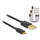 Delock 83680 adat- és gyorstöltő kábel USB 2.0 A > USB 2.0 Micro B, 3db-os, fekete