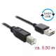 Delock EASY-USB 2.0 Type-A apa > USB 2.0 Type-B apa kábel 0,5m fekete (83684)