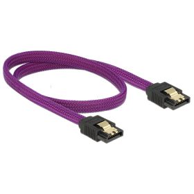 Delock 83691 SATA kábel 6 Gb/s egyenes/egyenes lila 50cm
