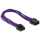 Delock Hosszabbító tápkábel 8 tűs EPS apa > 8 tűs EPS anya textil árnyékolás lila színben (83702)