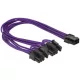 Delock tápkábel PCI Express 6 tűs anya > 2 x 8 tűs apa textil árnyékolás lila (83704)