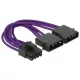 Delock tápkábel PCI Express 8 tűs apa > 2 x 4 tűs apa textil árnyékolás lila