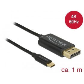   Delock USB-C koax kábel DisplayPort-hoz (DP Alt Mode) 1 m fekete (83709)