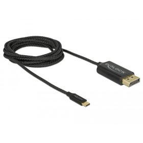   Delock USB-C koax kábel DisplayPort-hoz (DP Alt Mode) 2 m fekete (83710)
