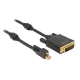Delock Kábel mini Displayport 1.2-dugós csatlakozó csavarral > DVI-csatlakozódugó 4K aktív fekete 3m (83727)