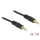 Delock Stereo Jack kábel 3.5 mm 3 pin apa > apa 1 m fekete (83744)