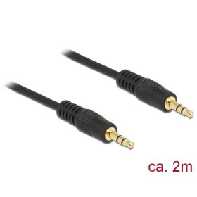   Delock Stereo Jack kábel 3.5 mm 3 pin apa > apa 2 m fekete (83746)