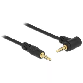   Delock sztereó jack kábel 3,5 mm-es 3 tűs apa > apa szögletes 0,5 m fekete