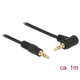   Delock Stereo Jack kábel 3.5 mm 3 pin apa > apa 1 m 90  fekete