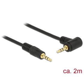   Delock Stereo Jack kábel 3.5 mm 3 pin apa > apa 2 m 90  fekete (83756)