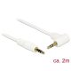 Delock Stereo Jack kábel 3.5 mm 3 pin apa > apa 2 m 90  fehér (83757)