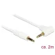 Delock Stereo Jack kábel 3.5 mm 3 pin apa > apa 2 m 90  fehér (83757)
