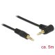Delock Stereo Jack kábel 3.5 mm 3 pin apa > apa 5 m 90  fekete (83760)