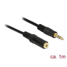  Delock Stereo Jack hosszabbító kábel 3.5 mm 3 pin apa > anya 1 m fekete (83764)
