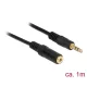Delock Stereo Jack hosszabbító kábel 3.5 mm 3 pin apa > anya 1 m fekete (83764)