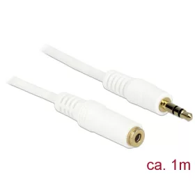  Delock Stereo Jack hosszabbító kábel 3.5 mm 3 pin apa > anya 1 m fehér