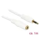 Delock Stereo Jack hosszabbító kábel 3.5 mm 3 pin apa > anya 1 m fehér