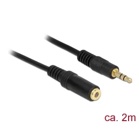   Delock sztereó jack hosszabbító kábel 3.5 mm 3 tűs apa-anya 2 m fekete (83766)
