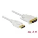 Delock Kábel Displayport 1.2 dugó > DVI 24+1 dugó passzív 2 m fehér (83814)