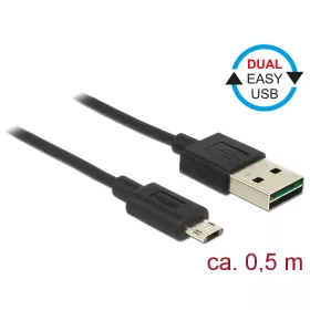   Delock Kábel, EASY-USB 2.0-s A-típusú csatlakozódugó > EASY-USB 2.0-s Micro-B típusú csatlakozódugó,