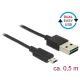 Delock Kábel, EASY-USB 2.0-s A-típusú csatlakozódugó > EASY-USB 2.0-s Micro-B típusú csatlakozódugó,