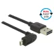 Delock Kábel, EASY-USB 2.0-s A-típusú csat. > EASY-USB 2.0-s Micro-B típusú csat.ívelt 0,5 m, fekete