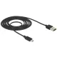 DeLock 83850 EASY USB 2.0 Type-A (male) - Micro Type-B (male) kábel 2m fekete