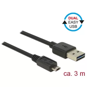   Delock Kábel, EASY-USB 2.0-s A-típusú csatlakozódugó > EASY-USB 2.0-s Micro-B típusú csatlakozódugó, (83851)