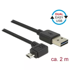   Delock Kábel, EASY-USB 2.0-s A-típusú csatlakozódugó > EASY-USB 2.0-s Micro-B típusú csatlakozódugó, (83853)