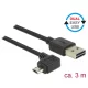 Delock EASY-USB 2.0 Type-A apa > EASY-USB 2.0 Type Micro-B apa (elforgatott csatlakozó) kábel 3m fekete (83854)